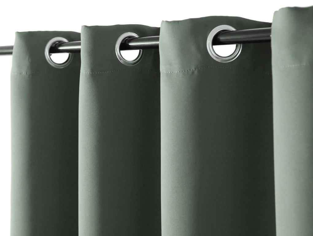 Szürkészöld OXFORD függöny 140x250 cm Felfüggesztés: Fém gyűrűk