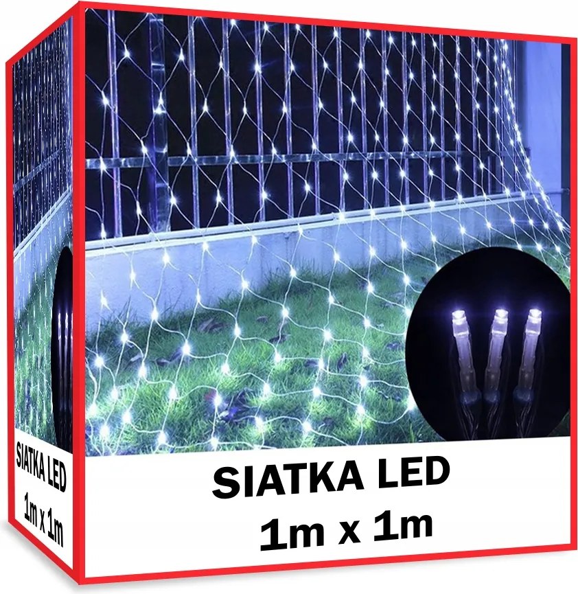 Led Hálós fényfüggöny 1x1m 64LED Karácsonyi otthon kert Terasz