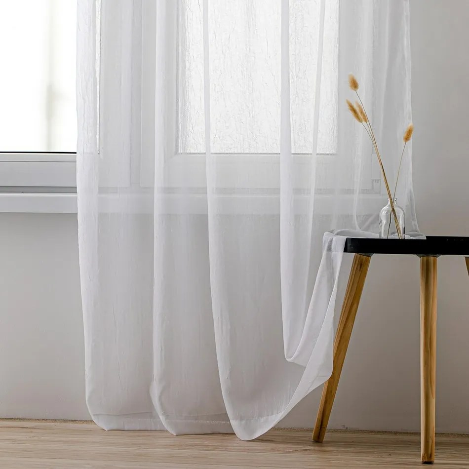 Homede Kresz Loops függöny, fehér, 140 x 275 cm, 140 x 275 cm