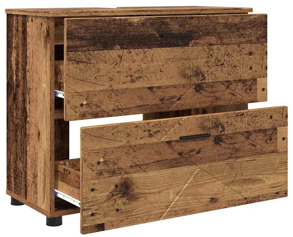 Fürdőszoba bútor szett 3 pcs Régi fa 76.5 x 35 x 64 cm Faanyag