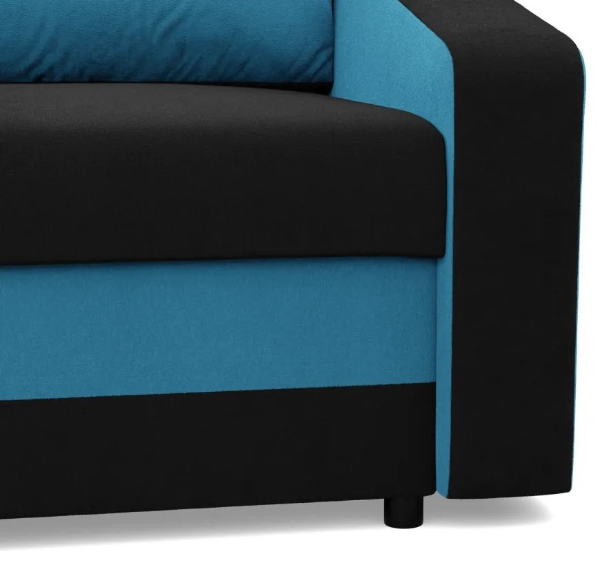 Hewlet kanapéágy, szövet anyag, hab töltet, fekete - kék