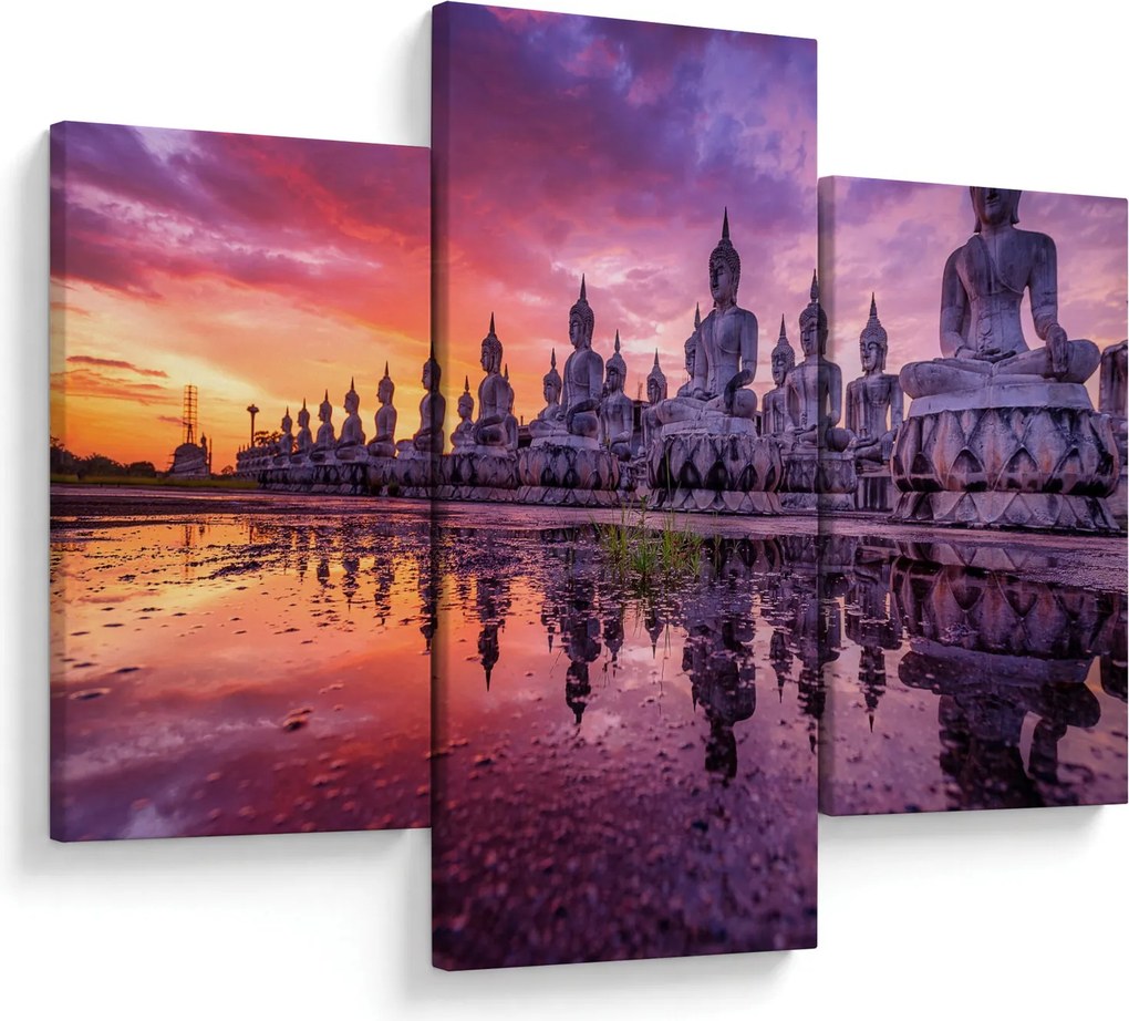 Kép - Buddhák naplementekor (90x60 cm)