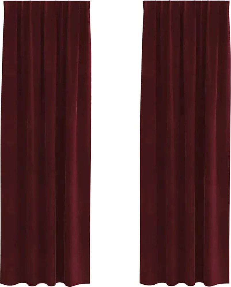 vidaXL Sötétítő függönyök 2 pcs Bordó 140 x 245 cm Bársony