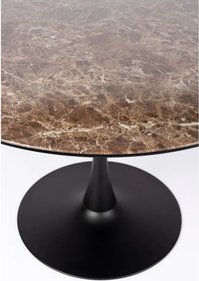 Kerek étkezőasztal márvány dekoros asztallappal ø 110 cm Maru – White Label