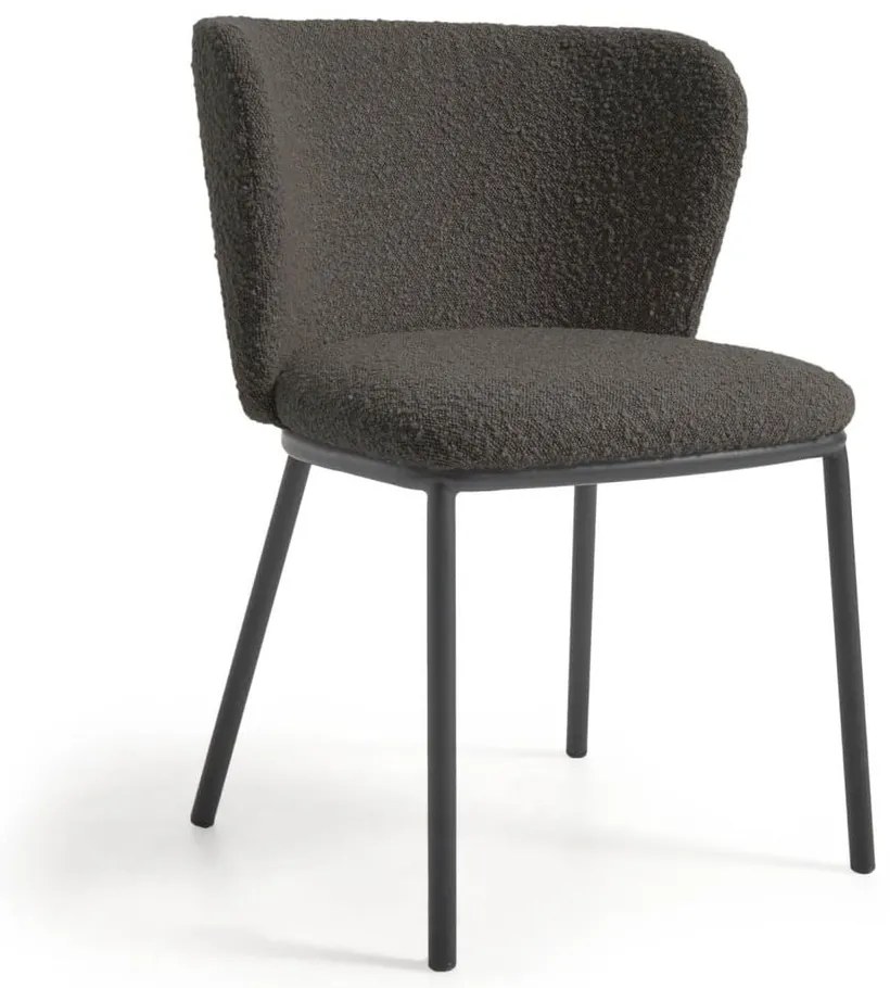 Fekete kárpitozott étkezőfotel Ciselia – Kave Home