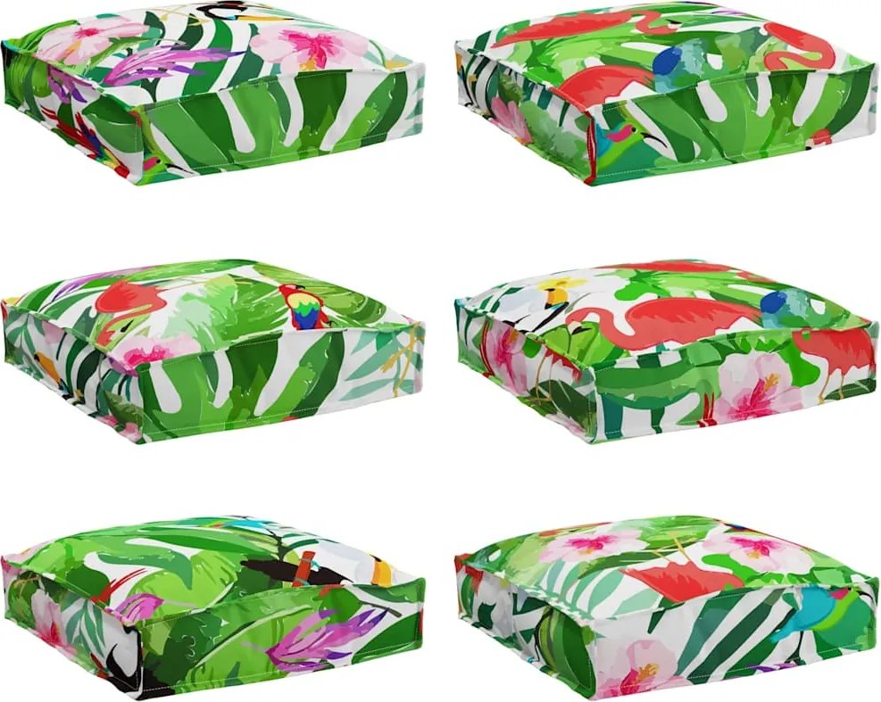 vidaXL Párna Virágos 6 pcs Sokszínű 40 x 40 x 8 cm Oxford Szövet