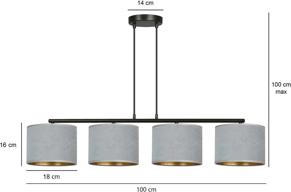 Emibig modern függeszték hilde fekete szürke emi1050/4