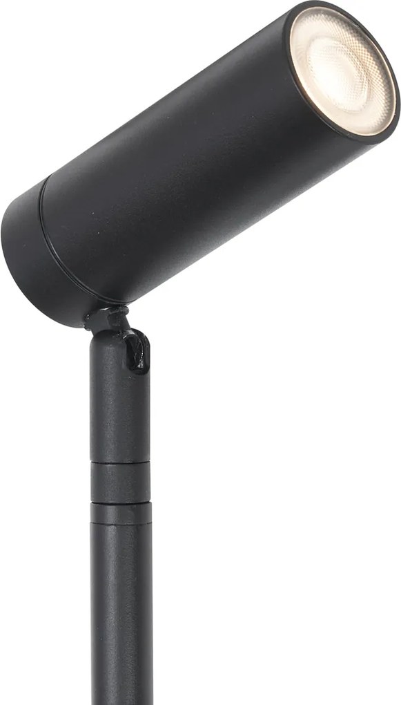 Földbe szúrható spotlámpa fekete 80 cm állítható LED-del IP65 kábellel és dugóval - Carl