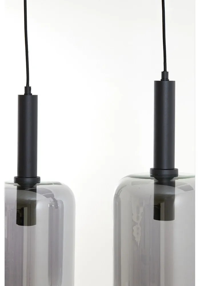 Fekete mennyezeti lámpa üveg búrával 100x22 cm Lekar – Light &amp; Living