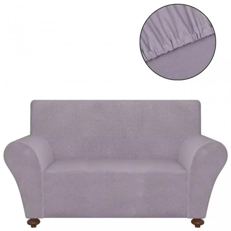 131086  Stretch Couch Slipcover Grey Polyester Jersey