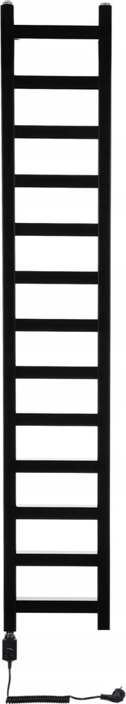 Fürdőszobai radiátor Dekoratív elektromos 600W Orchidea keskeny Fekete Matt