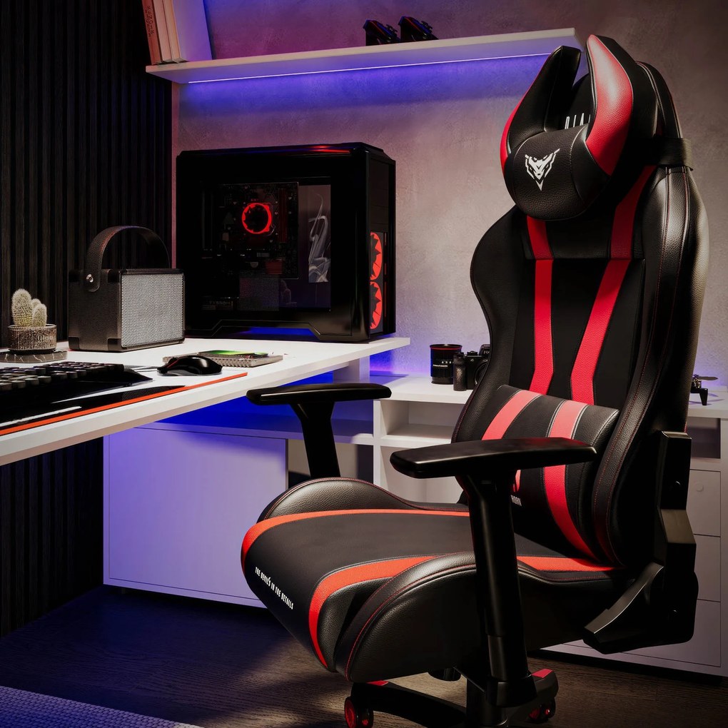 Gamer szék műbőr Small Size, fekete-piros: Diablo X-Horn 2.0