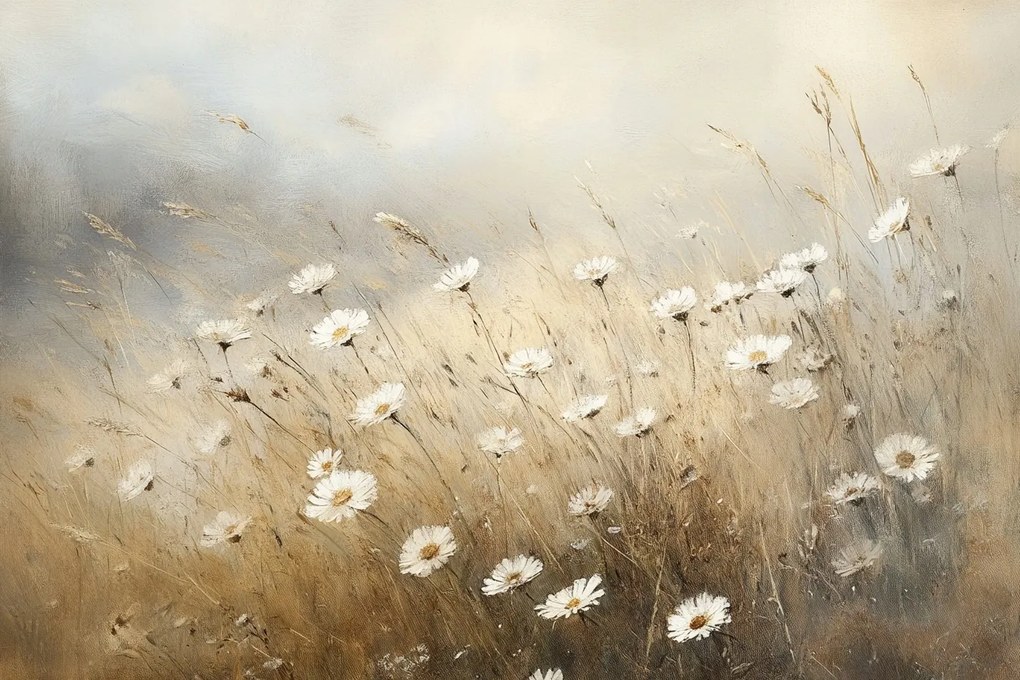 Vászonkép Canvas Természet Szabadban Rét Virágok Margaréták 120x80