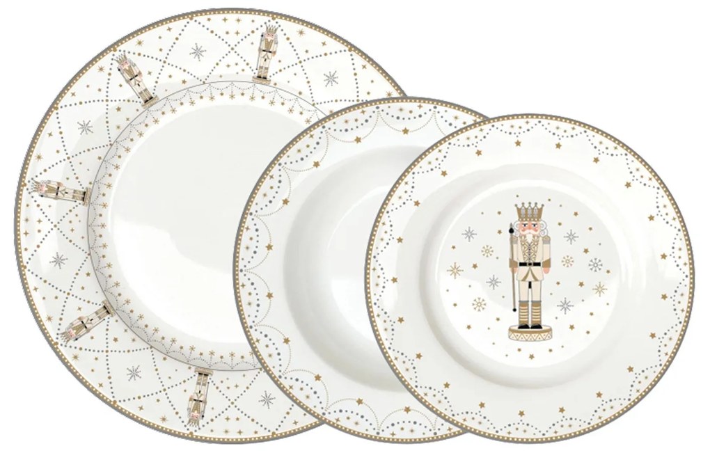 Diótörő karácsonyi porcelán 18 részes étkészlet Royal Nutcracker