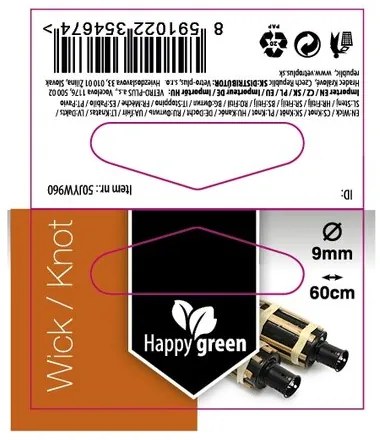 Happy Green Tartalék kanóc fáklyához, 60 cm