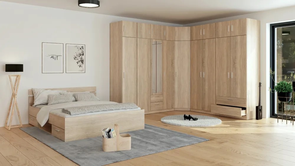 Szekrény, laminált DTD, tölgy sonoma, INVITA TYP 4