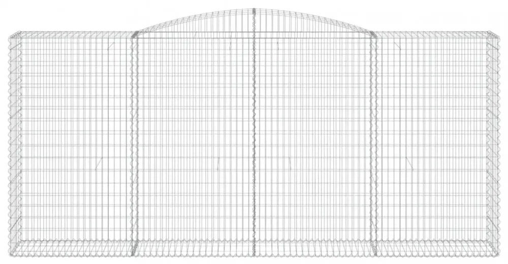 vidaXL 2 db íves horganyzott vas gabion kosár 400x50x180/200 cm