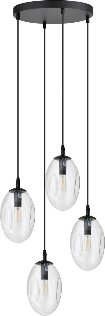 Emibig modern függeszték astral fekete átlátszó emi1265/4prem