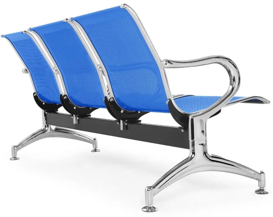 Fém pad a váróterembe REST, 3 ülés, kék