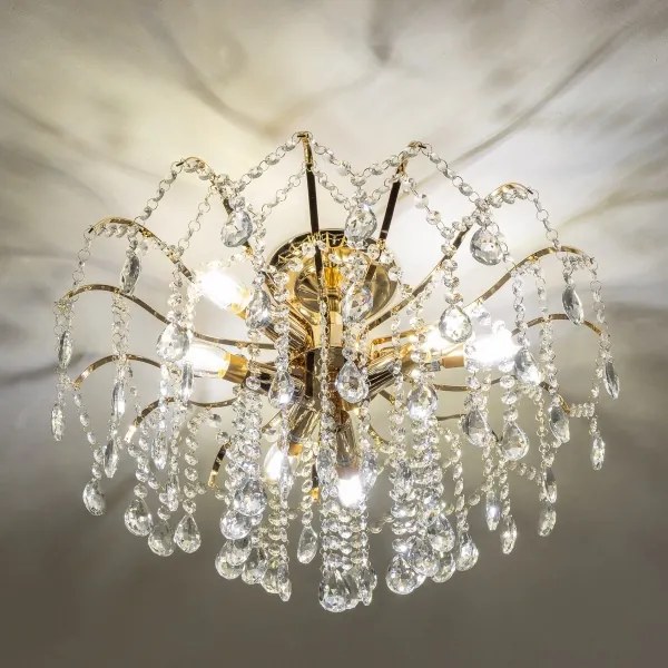 Brilagi - Felületre szerelhető csillár CRYSTAL 6xE14/60W/230V arany