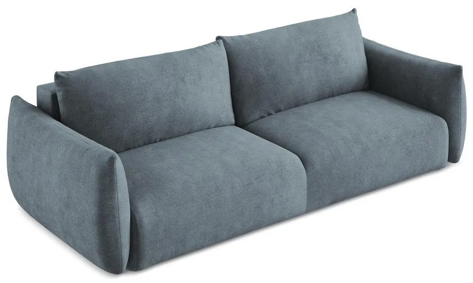 Kék zsenília kinyitható kanapé 230 cm Leila – Makamii