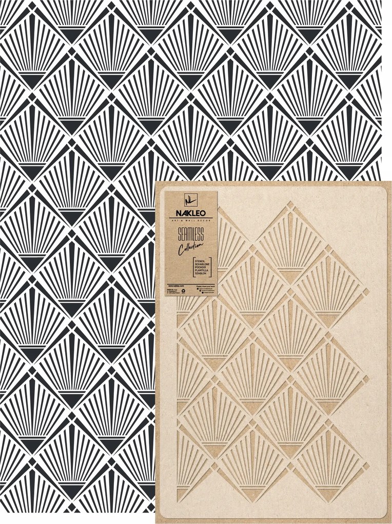 Festősablon Ismételhető Újrafelhasználható 59x95cm Art Deco Pálmafák tapéta