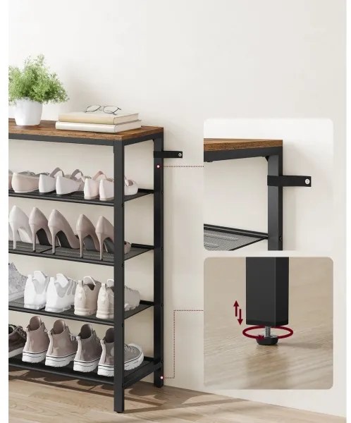 Cipőtartó DAVOR barna/fekete