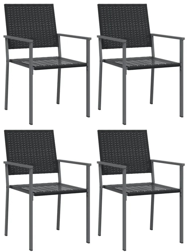 5 részes polyrattan és acél kerti étkezőgarnitúra