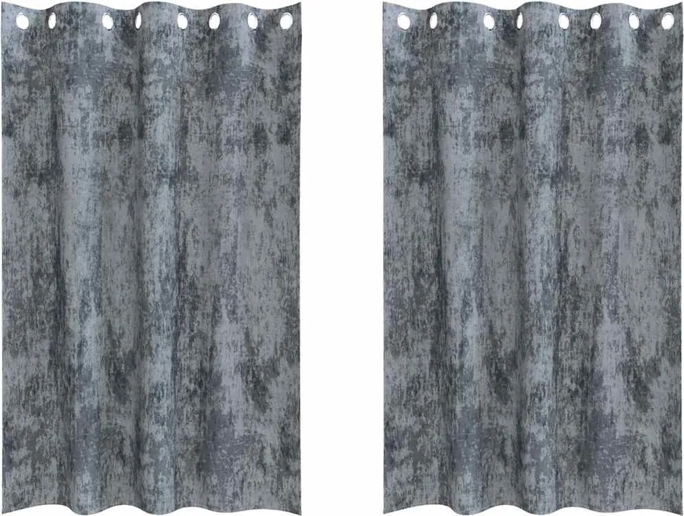 vidaXL Bársonyfüggönyök 2 pcs Ezüst Szürke 175 x 140 cm Bársony