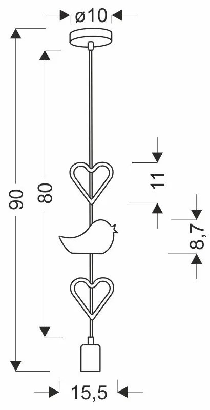 Fehér-rózsaszín gyerek lámpa fém búrával Single – Candellux Lighting