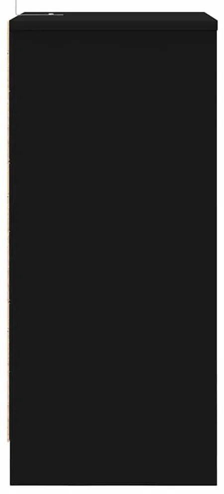 vidaXL Éjjeliszekrények fiókkal 2 pcs Fekete 40 x 30 x 467 cm Faanyag