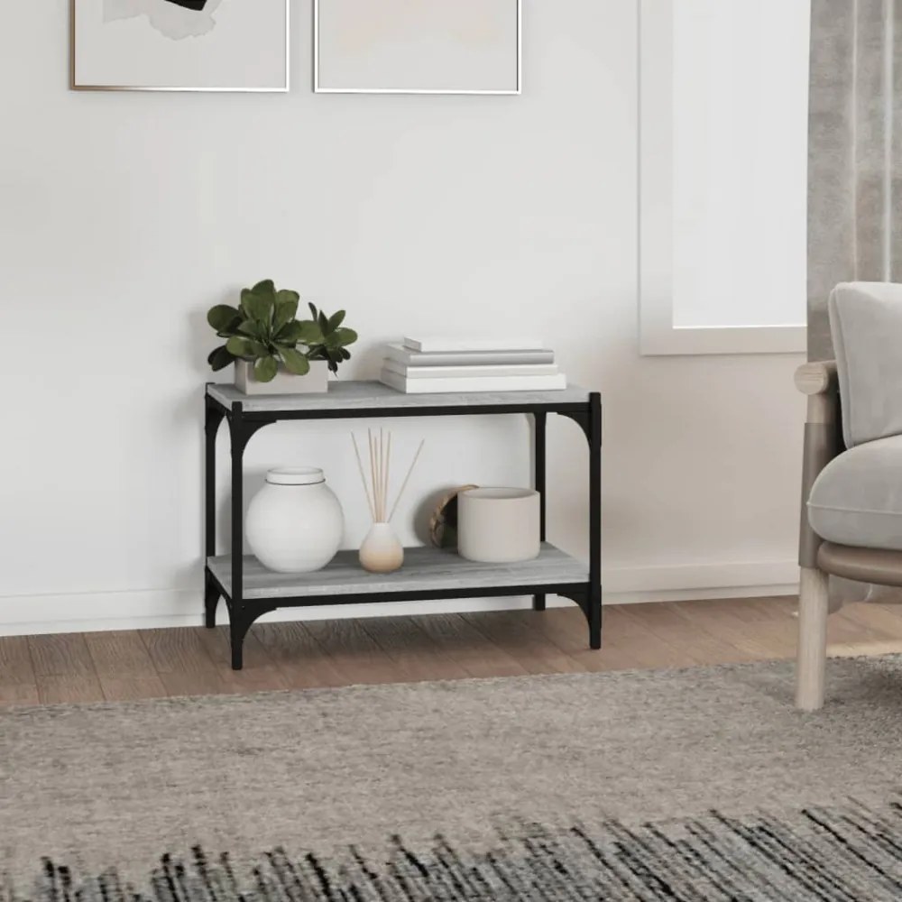 szürke sonoma színű szerelt fa és acél TV-szekrény 60x33x41 cm