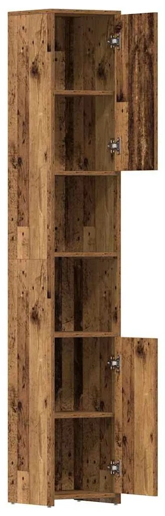 antik fa színű szerelt fa fürdőszobaszekrény 30 x 30 x 183,5 cm