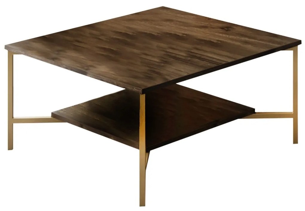 Dohányzóasztal Gold Line - Walnut, Black