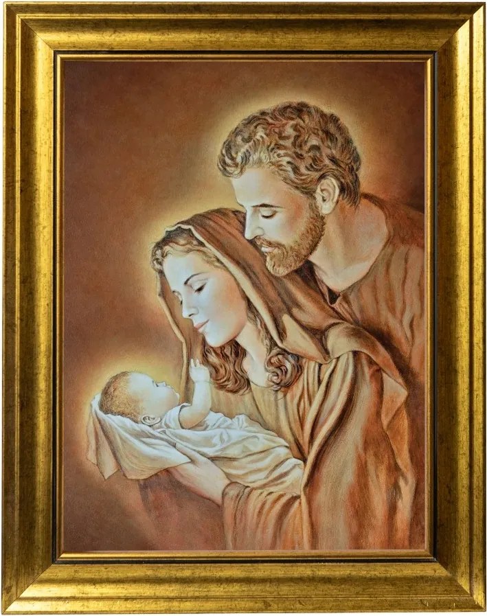 Szent Család Vallásos Kép Arany Díszített Keretben 30X40