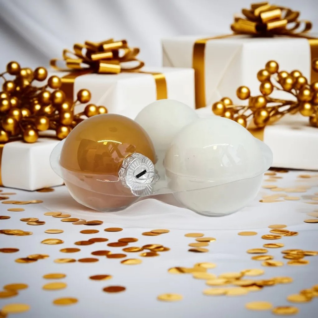 Barokk üveg karácsonyi gömb szett 12*6cm