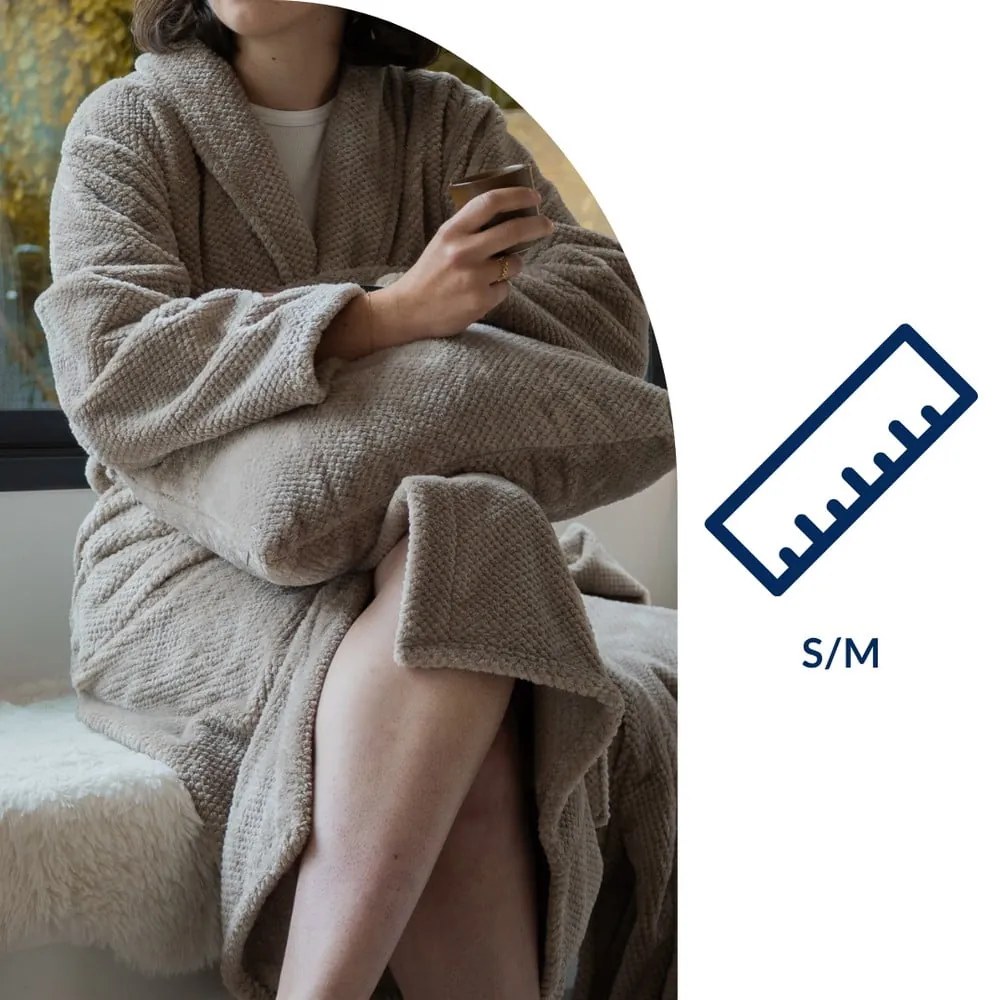 Szürkésbarna mikroplüss fürdőköpeny S/M Pippa – Tiseco Home Studio