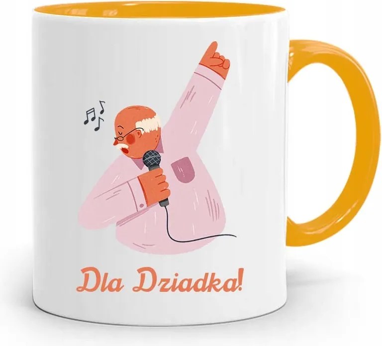 Sárga Bögre Nagypapa Napi Ajándék Nagypapának fényképes nyomattal