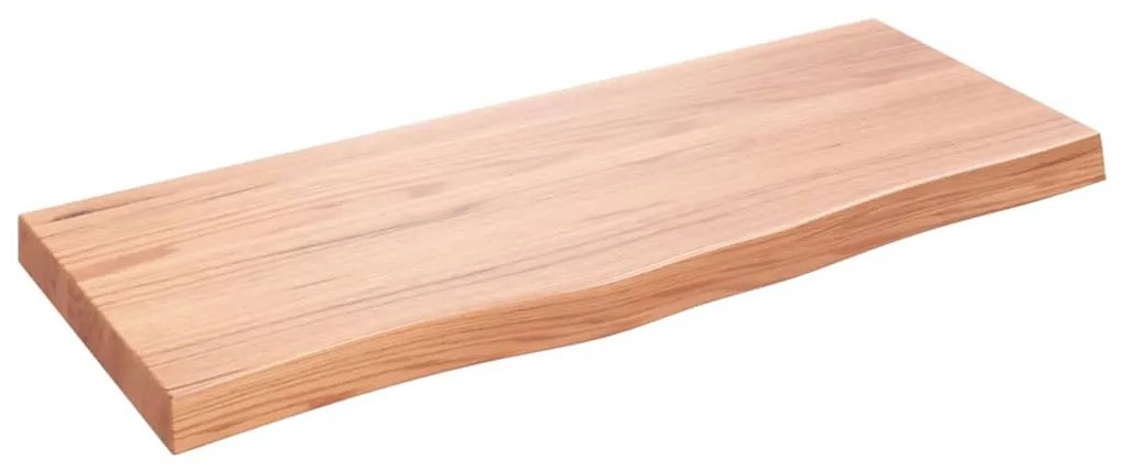 világosbarna kezelt tömör fa fürdőszobai pult 100x40x(2-6) cm