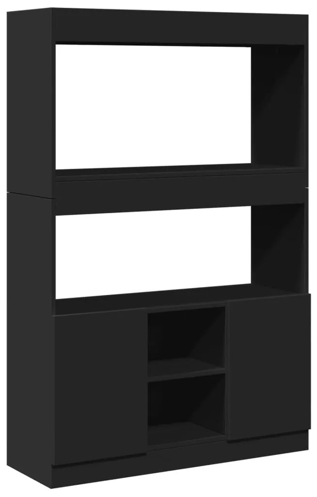 fekete szerelt fa magasszekrény 92 x 33 x 140 cm