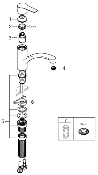 GROHE 324412432 - mosogató csaptelep START 184 mm fekete