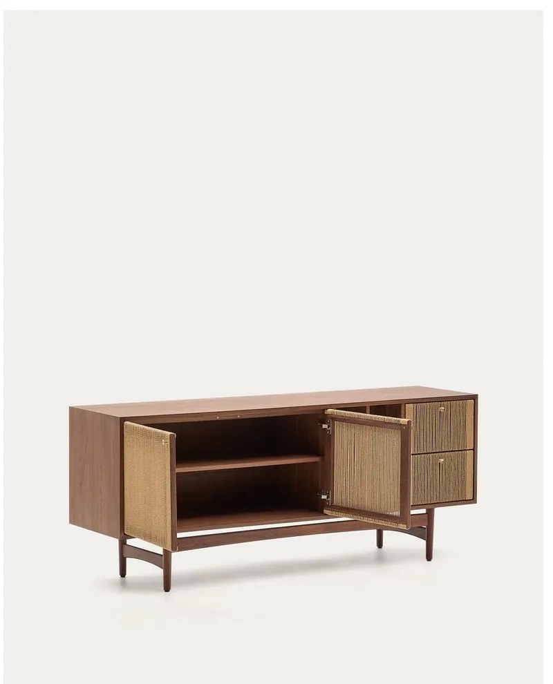 Barna alacsony komód diófa dekorral 180x73 cm Elan – Kave Home