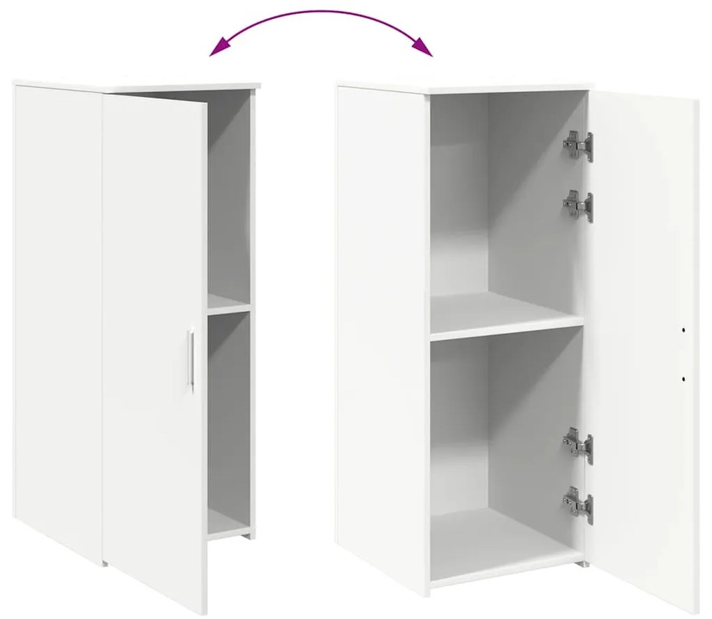 fehér, rétegelt fa tárolószekrény 40 x 45 x 103,5 cm