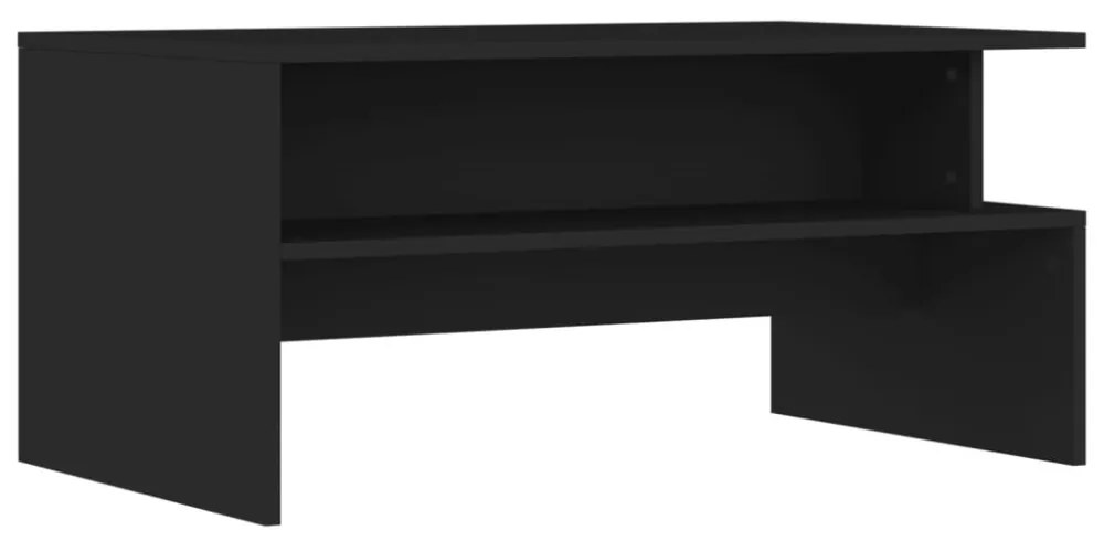 fekete szerelt fa dohányzóasztal 90 x 55 x 42,5 cm