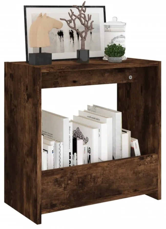 füstös tölgy színű szerelt fa kisasztal 50 x 26 x 50 cm