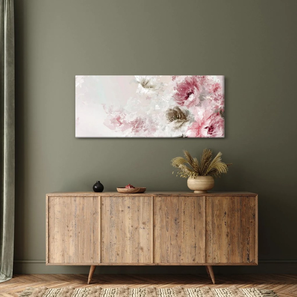 Kép - Festés rózsaszín virágok (120x50 cm)