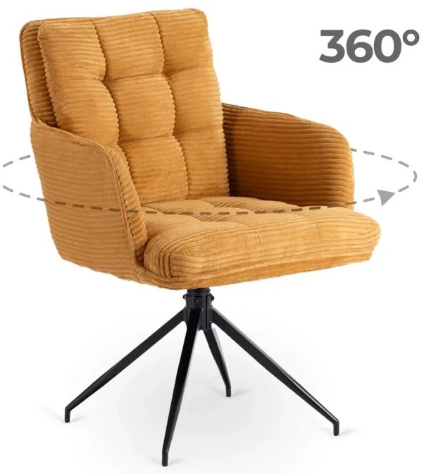 Forgó Étkező/Tárgyaló Fotel Mustár Színben.