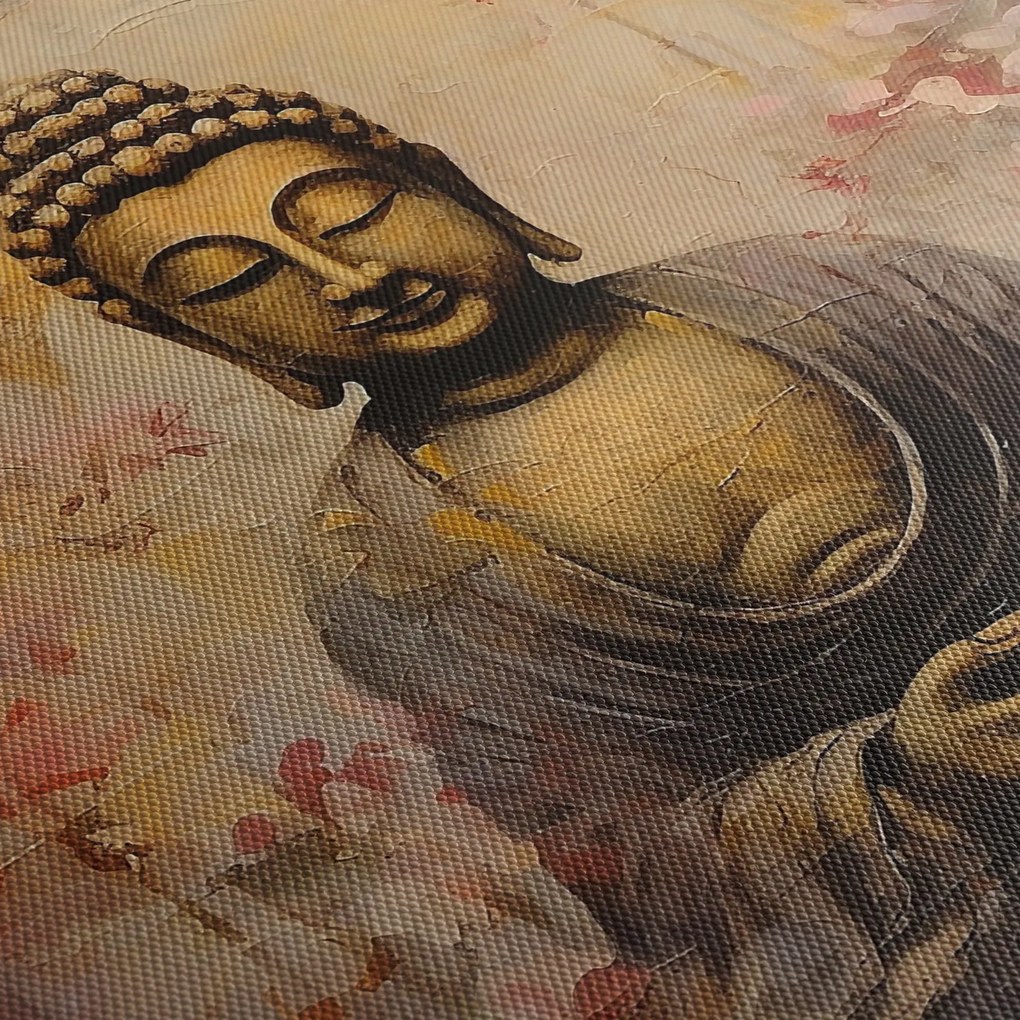 Kép - Buddha, festészet (órával) (90x30 cm)