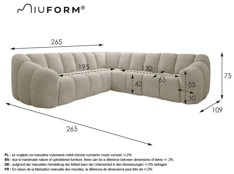 Szürke sarokkanapé Shell – Miuform