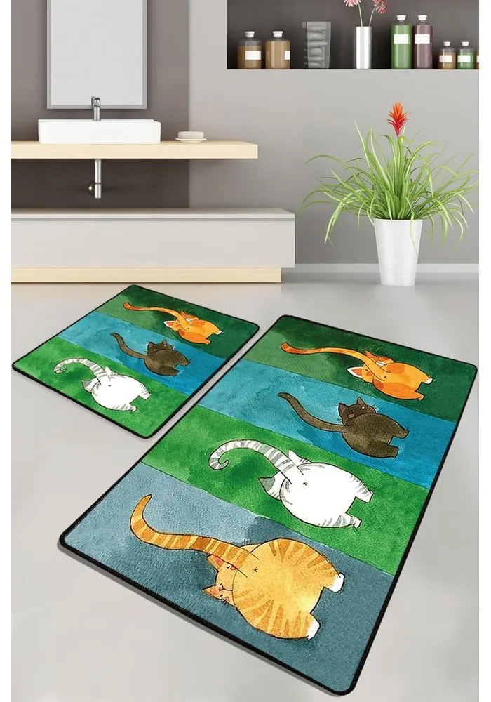 Fürdőszobai kilépő szett 2 db-os 60x100 cm Gatto Carino – Foutastic